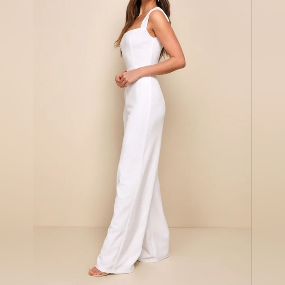 Lulus Enticing Endeavors White Sleeveless Square Neck Jumpsuit - Picture 4 of 12